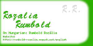 rozalia rumbold business card