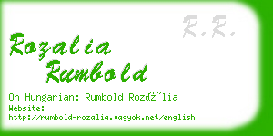 rozalia rumbold business card